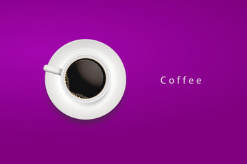 coffee drink in cup on purple background