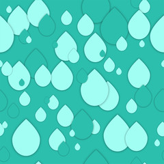 Seamless 3d pattern in trendy paper art style. Paper water drops collage background. Geometric design for banner, cover, brochure, template.  World Water Day - 22 march.  No visible mesh  borders