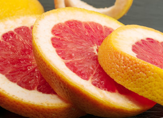 Naklejka na ściany i meble Red Grapefruit with Orange Peel
