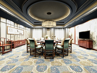 3d render of modern dining room