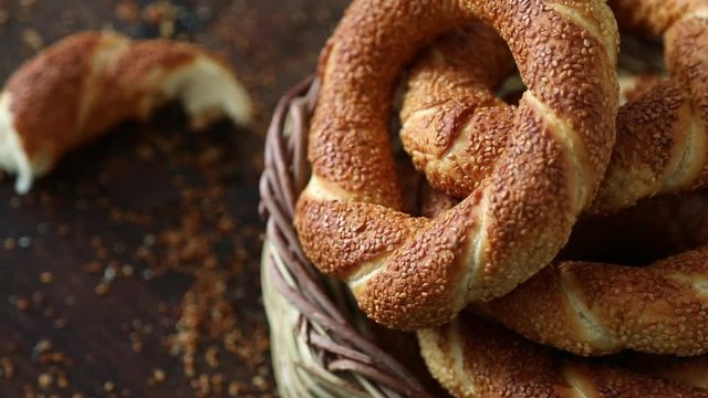 Turkish bagel with sesame