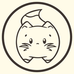 Cat vector sign, wildlife symbol. Kitten icon flat. Kitty sign symbol isolated on light background. Simple black label with cat. Cat logo in outline style for web, mobile apps, veterinary, pet shop.