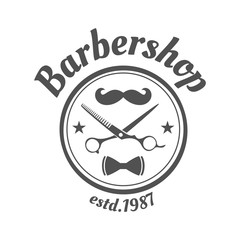 vintage barbershop badge or logo