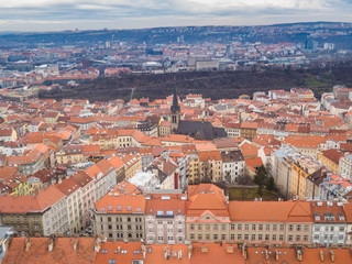 Naklejka na ściany i meble View from above from Prague, Zizkov district.