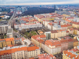 Naklejka na ściany i meble View from above from Prague, Zizkov district.