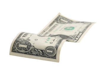 One dollar bill isolated on white background