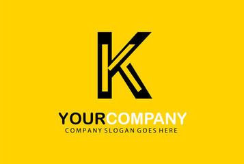 Creative Vector Line Letter K Alphabet Symbol