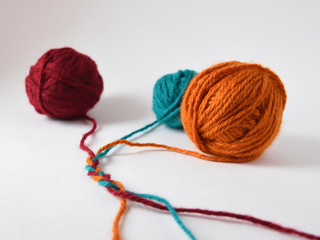 yarn on white background