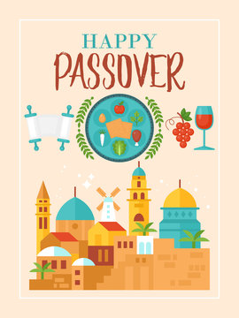 Passover holiday greeting card design