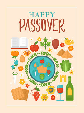 Passover holiday greeting card design