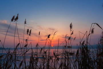 Sunset on a winter river