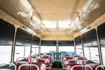 Fototapeta premium really cool bus interior in cuba