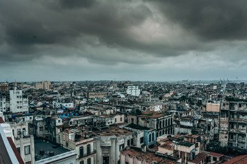 Fototapeta na wymiar beautiful skyline view of Havana, Cuba, in stormy weather