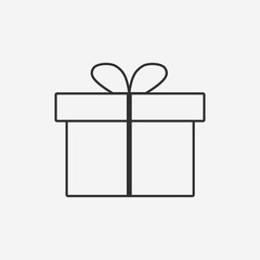 Present flat black outline design icon
