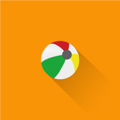 Simple Sea Ball Icon On Orange Background, Vector, Illustration, Eps File