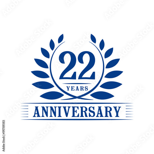 22 years anniversary logo template stock image and royalty free