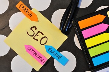 search engine optimization, SEO, online marketing, colorful stickers