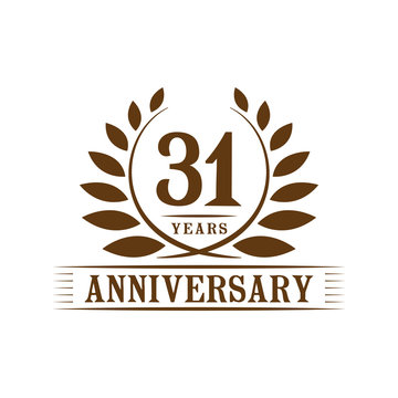 31 Years Anniversary Logo Template. 