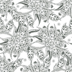 floral vector illustration in damask style. ethnic background