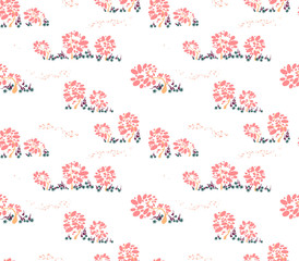 Obraz premium Seamless Pattern with trees of bubbles and fluing with the wing petals