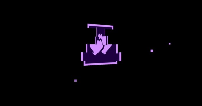 Sliced rotation flip icon logo animated motion graphic heart love. Object isolated in PNG format with alpha transparency channel background