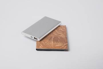 passport and pounding bank on white background, isolated