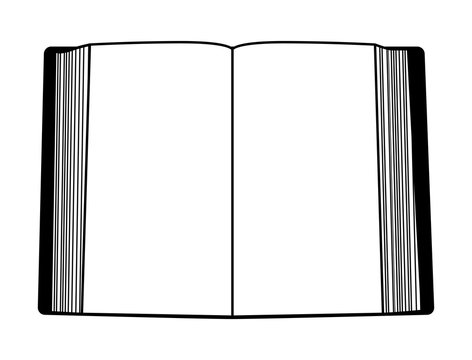 open book outline isolated on white background