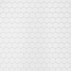 White hexagonal tile - obrazy, fototapety, plakaty