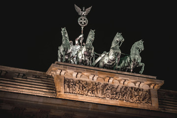 the Brandenburger Gate in Berlin by night © lakkot