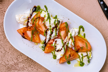 Caprese salad on a plate