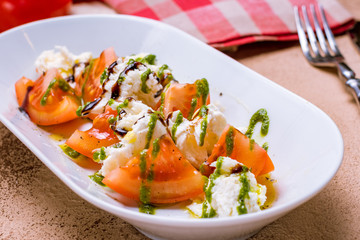 Caprese salad on a plate