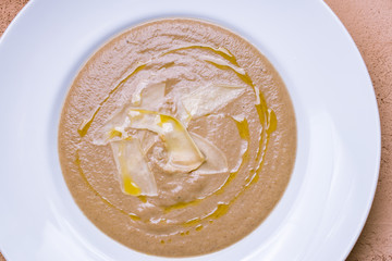 Cream soup of mushrooms