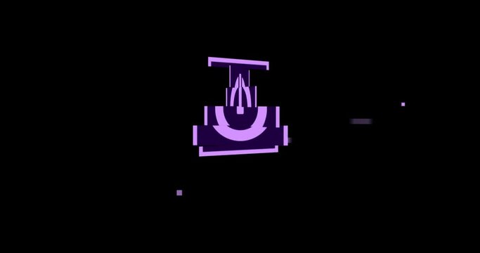Sliced rotation flip icon logo animated motion graphic power. Object isolated in PNG format with alpha transparency channel background