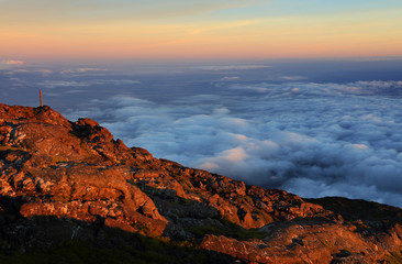 Landscape from Pico volcano (2351m), Pico Island, Azores, Portugal, Europe