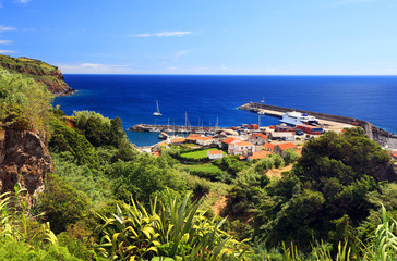Fototapeta na wymiar Lajes village on Flores Island, Azores, Portugal, Europe