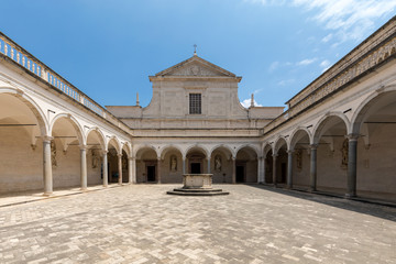 Cloister of Benedictine abbey of Montecassino. Italy