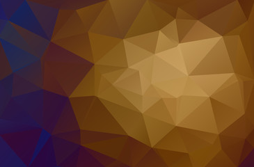 Abstract background of triangles. Blue, orange, yellow bright multicolor background