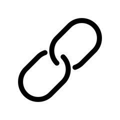 Chain icon. Symbol of hyperlink. Outline modern design element. Simple black flat vector sign with rounded corners.