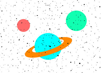 Naklejka premium Saturn planet illustration