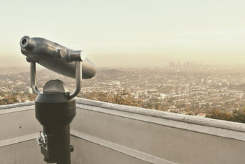 Los Angeles Skyline with Binoculars