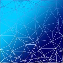 Obraz premium Wireframe abstract blue polygonal triangle background. Vector Polygon which consist of triangles. Geometric background in Origami style with gradient.