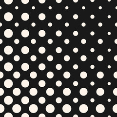 Diagonal halftone dots vector seamless pattern. Circles geometric texture