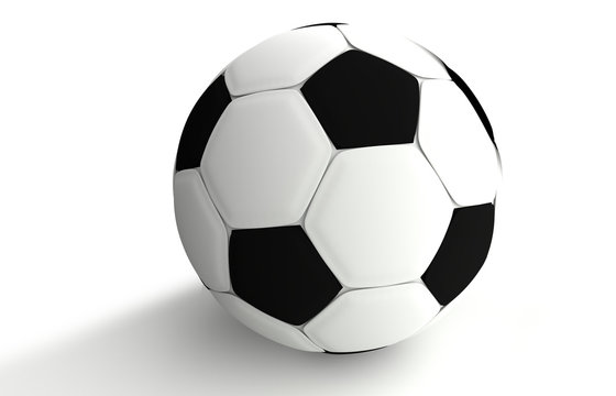 white soccer football ball 3d rendering isolated