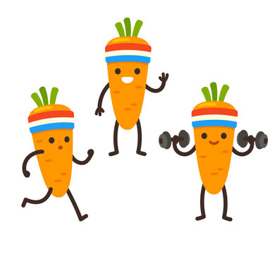 Funny cartoon carrot character