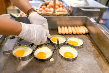 Fried egg in a frying pan