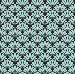 Vector Floral Art Deco Seamless Pattern.