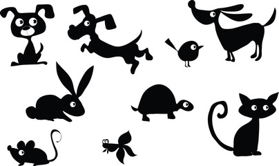 pets cartoon vector set