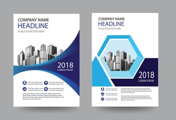 blue cover brochure business template