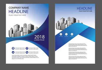 blue cover brochure business template