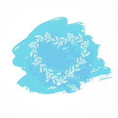 Vector illustration with a floral frame in the shape of a heart.